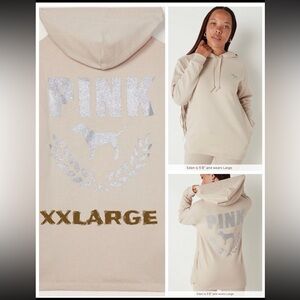 Victoria’s Secret PINK SHINE  EVERYDAY LOUNGE CAMPUS OPEN HEM HOODIE 2XL